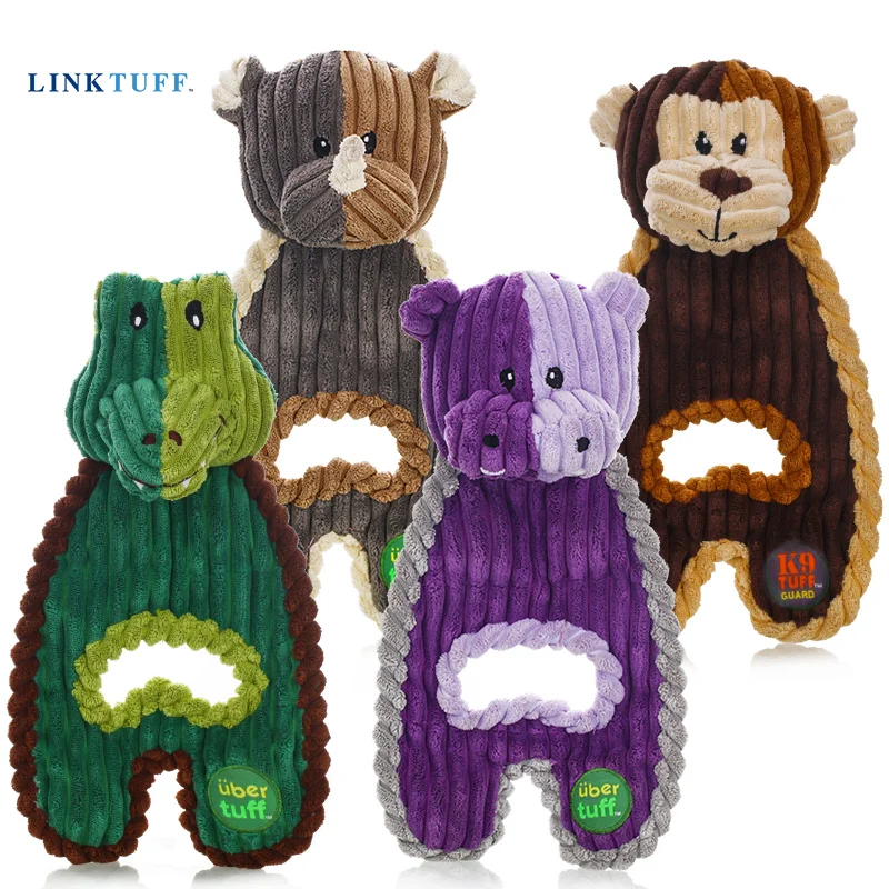 

Linktuff Pet Dog Tooth Grinding Squeaky Training Toys (Durable & Resistant to Bite) - Monkey/Rhino/Crocodile/Hippo