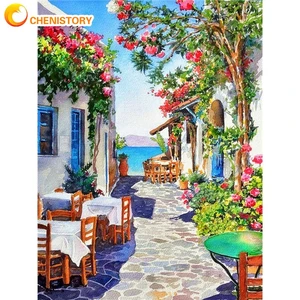 CHENISTORY Diy Painting By Numbers With Frame Diy Crafts Acrylic Paint On Canvas Tree House Coloring By Number For Home Decors