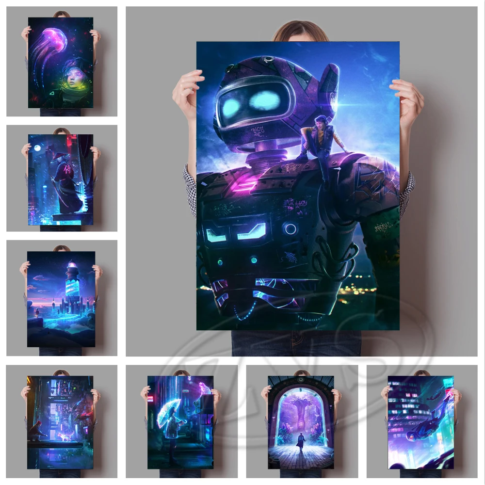 

Настенная картина HD с неоновыми изображениями Vibes, рисунок кошки на холсте, Декор для дома, классические модульные картины, картины для гост...