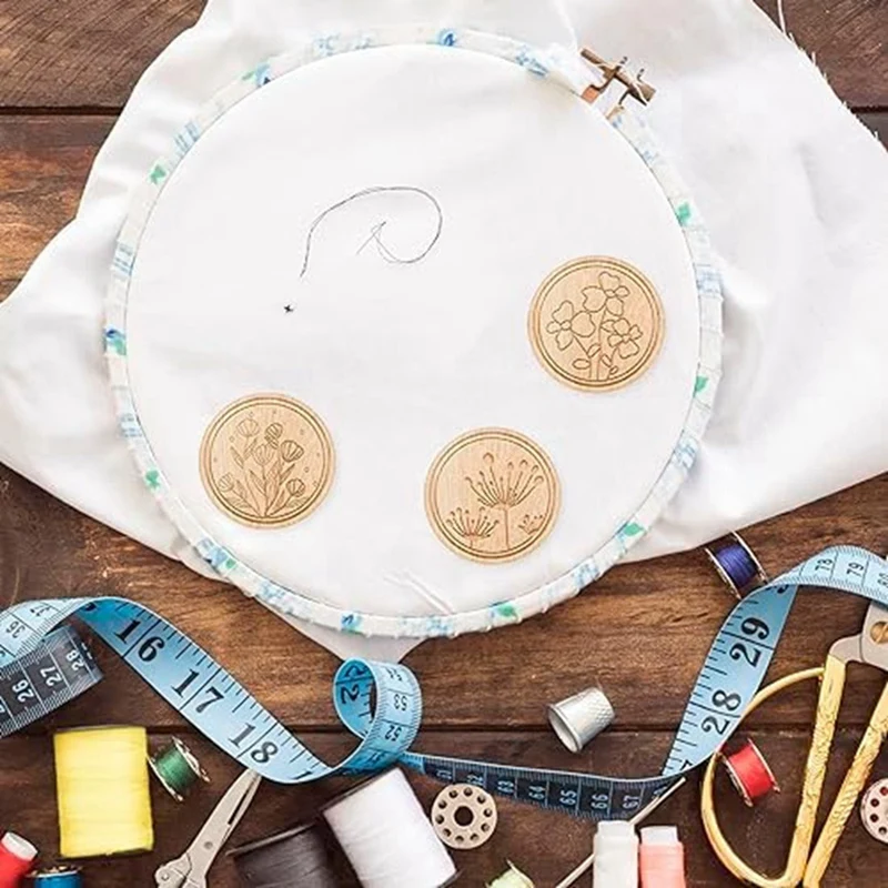 6 шт. держатели игл с цветочным узором для вышивания и штифтов