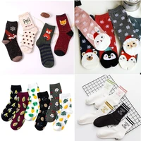 345pair women cotton socks soft breathable basis socks solid color loose sock cute cartoon womans sock chistmas gifts