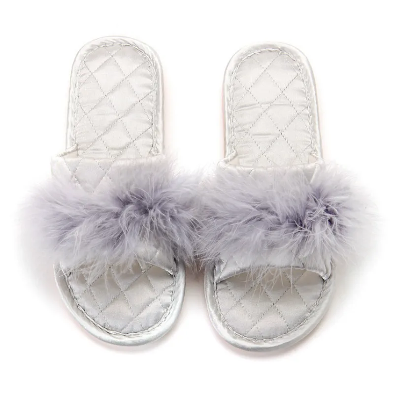 Fleece Satin Women Slippers Fashion Home Indoor Female Outside Slides Comfort Cotton Fabric Flat with Warm | Обувь
