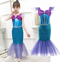 children mermaid princess costume baby girl ariel dress fancy kids carnival birthday party evening dress 3 to 8 years old