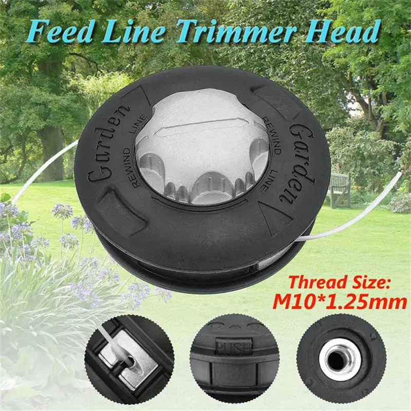 

Universal M10 Aluminum Nylon Brush Mower Bump Spool Grass Trimmer 2 Lines Cutter Head Thread Line String Saw Grass Brush Mower