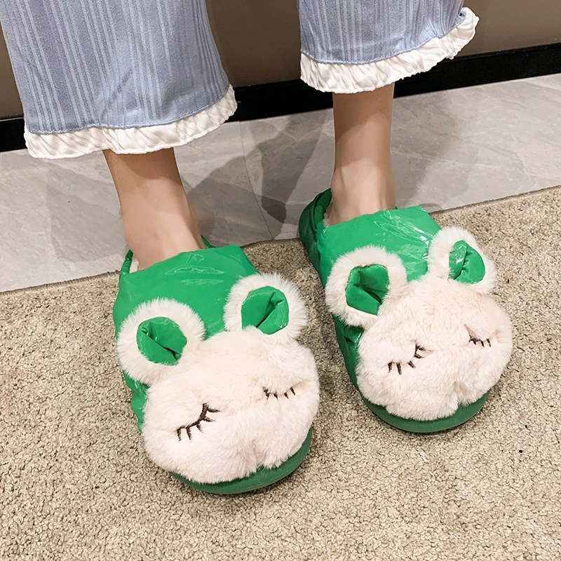 

Домашние тапочки из флока, женские низкие сланцы, меховая обувь, модная зимняя обувь, массажная плюшевая обувь на плоской подошве, роскошная...
