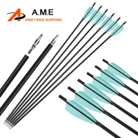 612pcs 283031 mixed carbon arrow shaft sp500 aqua blue 4 turkey feather recurve compound bow hunting archery shooting arrow