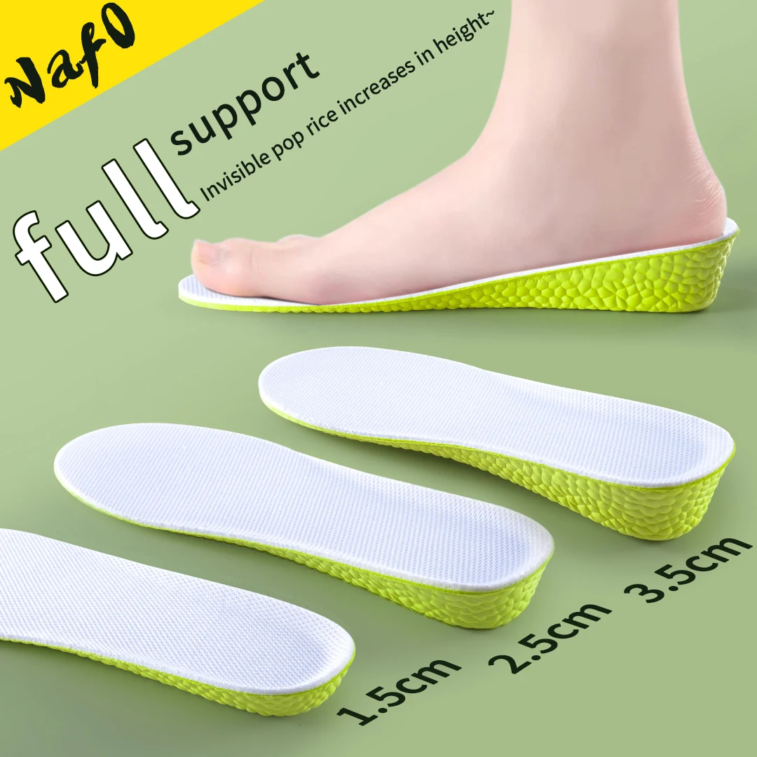New Height Increase Insoles for Women Men Invisible Boost 1.5-3.5cm Breathable Orthopedic Elevator Insoles Shock Absorption Pads