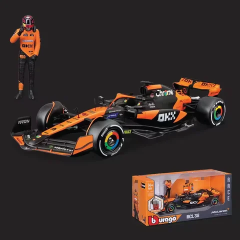 Bburago 1:24 Mcl38 F1 гоночный автомобиль и кукла-драйвер