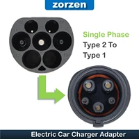 type2 to type1 ev adapter 32a single phase compatible with type 2 charger for electric car with type 1 charging socket