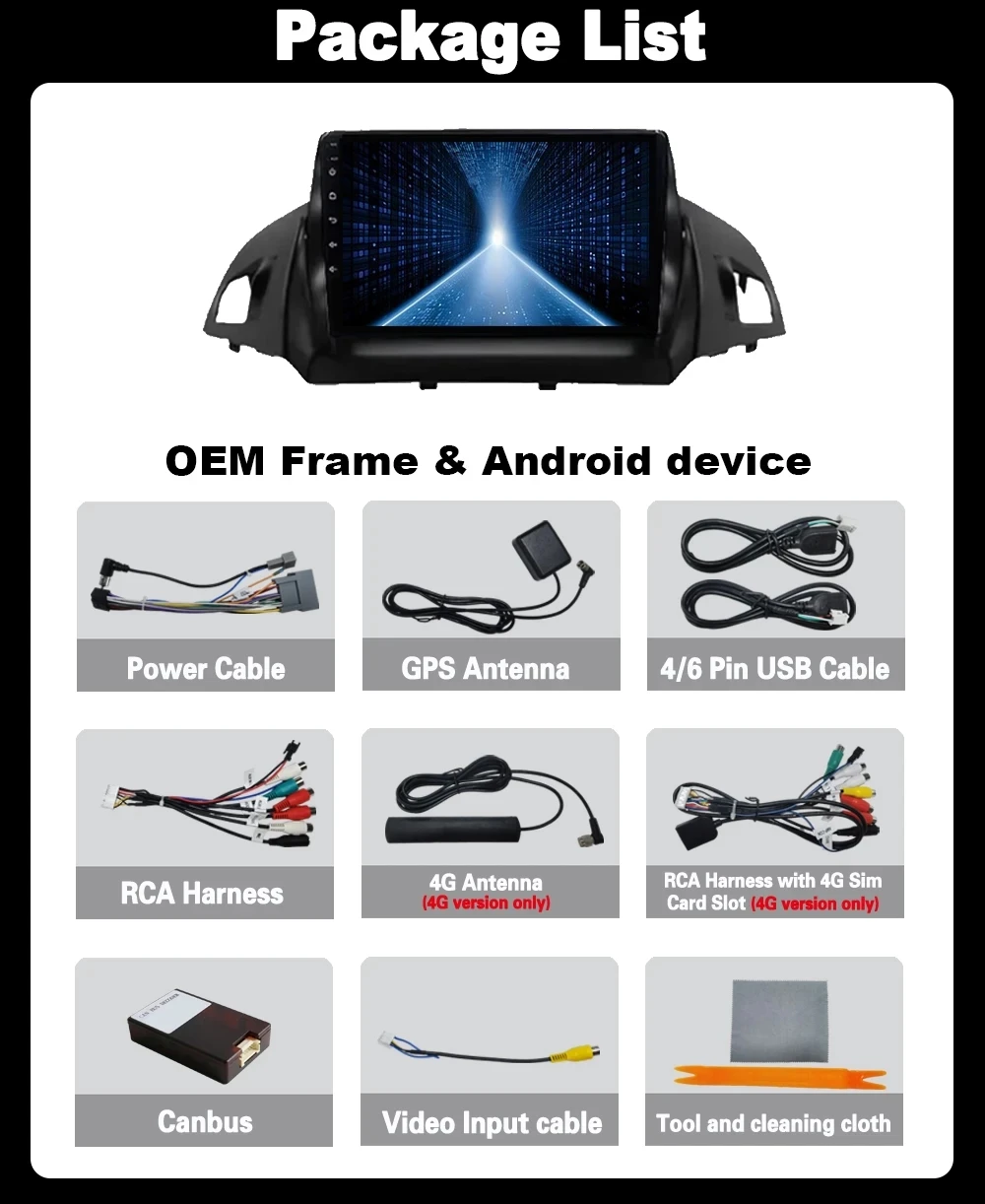 Автомобильный DVD-плеер на Android для FORD C-MAX KUGA 2 ESCAPE 3 2012-2019 автомобильное радио