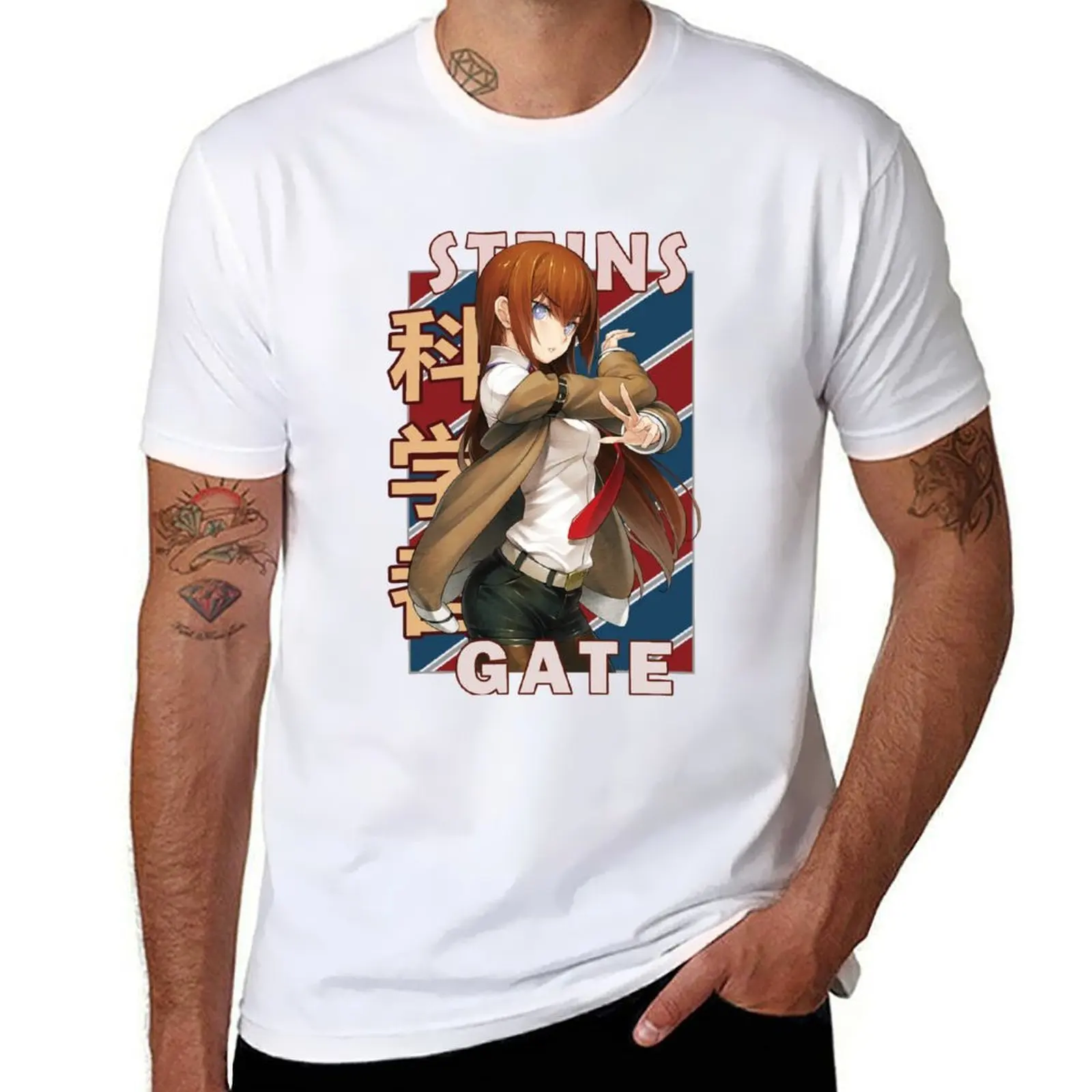 Фото Kurisu Makise Steins Gate Shutainzu Gcatori Zero футболка с аниме-дизайном мужская футболка с графическим рисунком аниме футболка №1