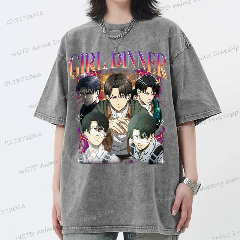 Аниме Eren Yeager Girl Dinner Shirt Attack on Titan Cool Street Style Футболка для мужчин и женщин Мода Манга