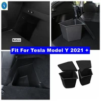 side trunk organizer multiuse multipurpose storage box tidying container cover for tesla model y 2021 2022 accessories interior