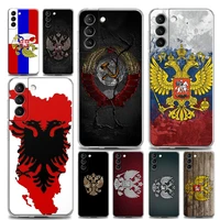 phone case for samsung s22 s9 s10 s10e s20 s21 plus lite ultra fe 4g 5g silicone case cover heraldic two headed eagle albania