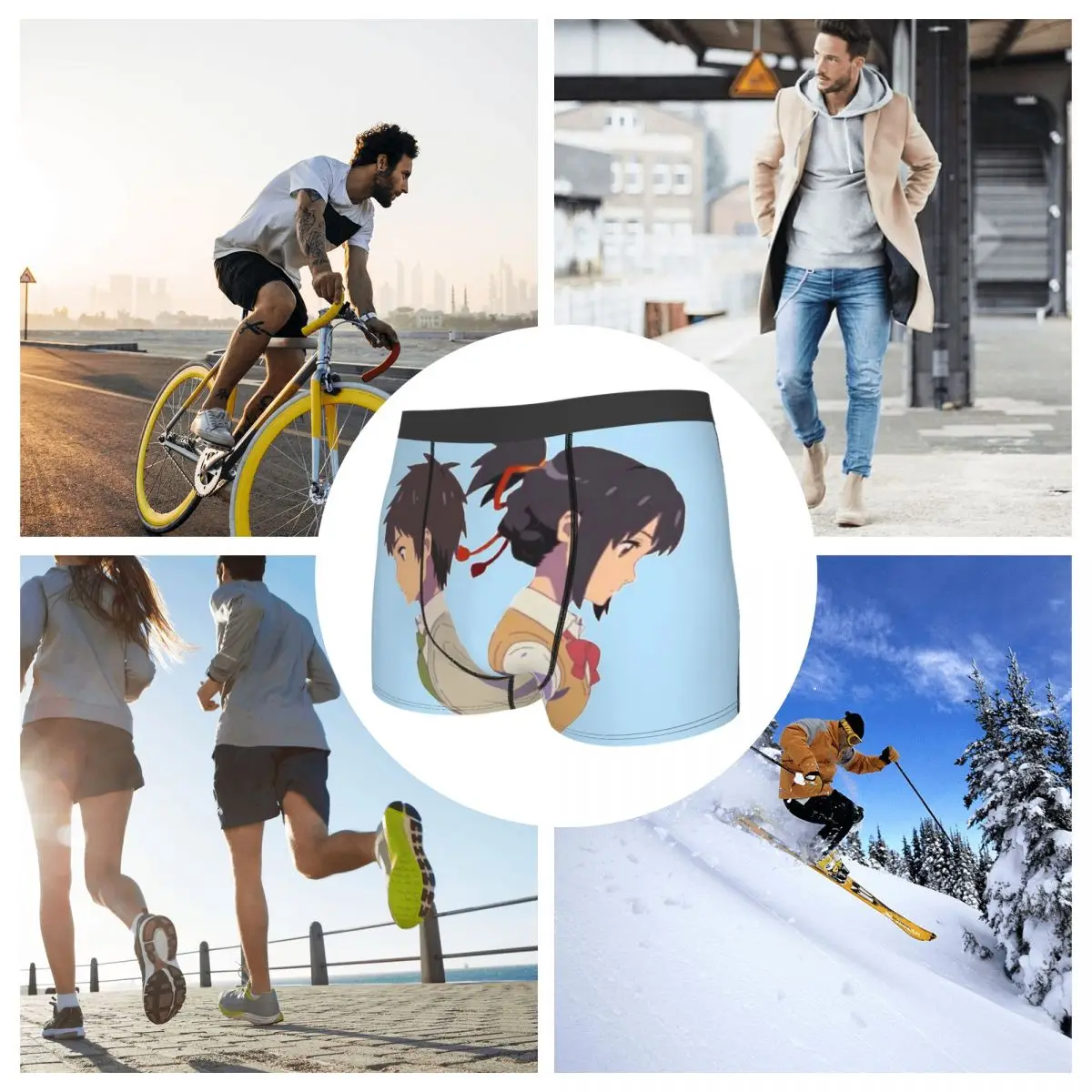 Kimi No Na Wa Your Name Makoto Shinkai Tachibana Taki Miyamizu Mitsuha трусы Мужское нижнее белье шорты Боксеры