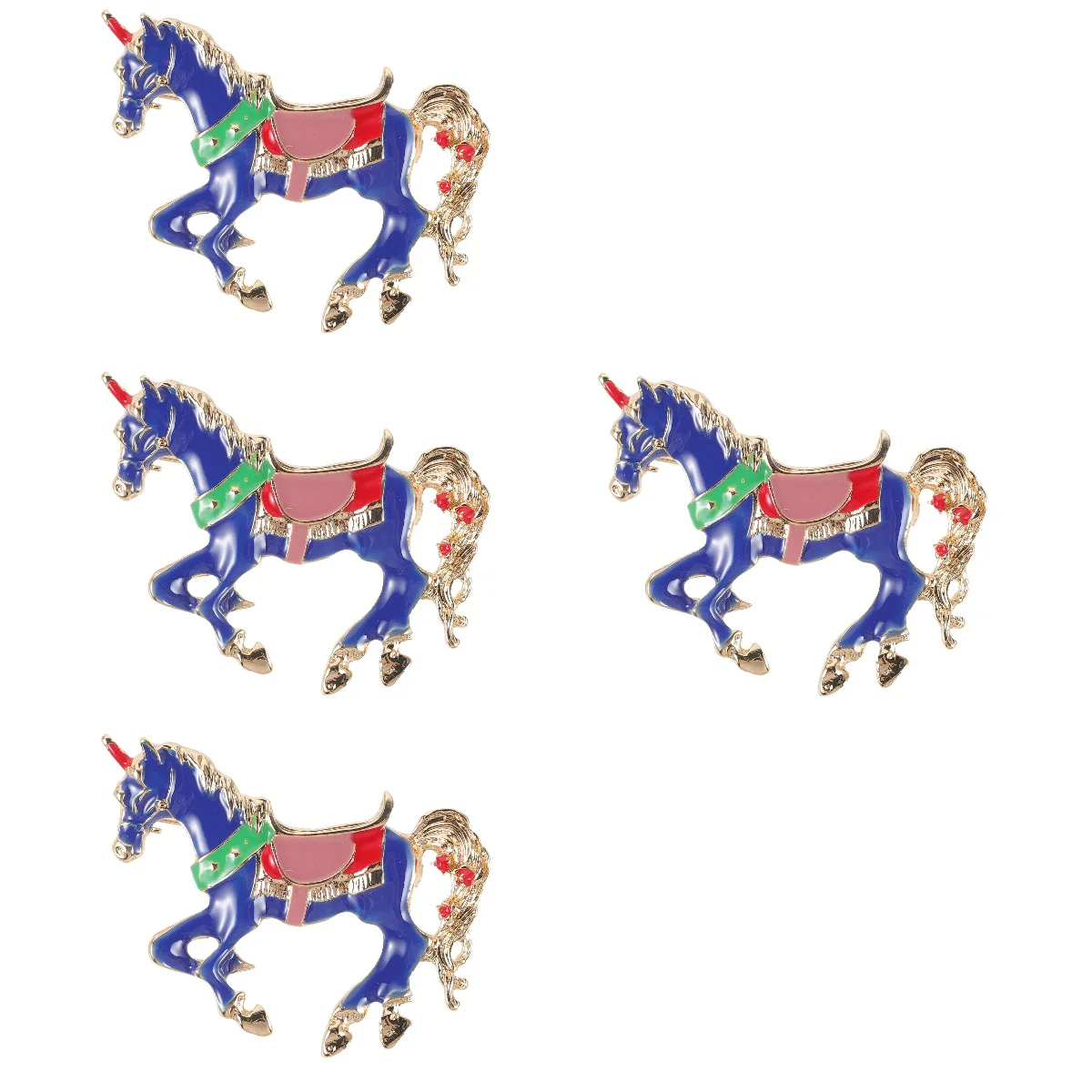 

4 Count Pony Brooch Retro Hat Clothes Pin Decorative Cartoon Metal Fitted Hats Cute Enamel Collar Women Man