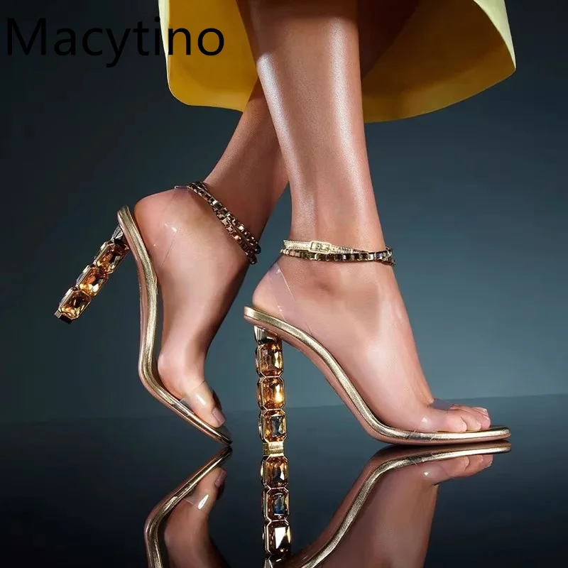 Прямые сандалии на высоком каблуке в европейском и американском стиле женские