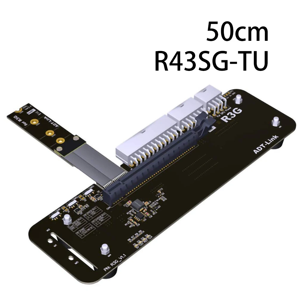 

R43SG M.2 Key M External Graphics Card Stand Bracket with PCI-E3.0 x4 Riser Cable 25/50cm 32Gbs For ITX STX NUC VEGA64 GTX1080ti