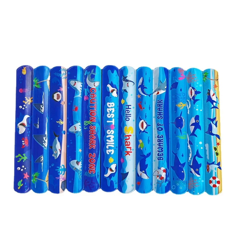 

Blue Shark Slap Bracelets Hello Shark Party Be Aware Of Shark Boy Birthday Party Gift Caution Shark Zone 1st Birthday Part Props