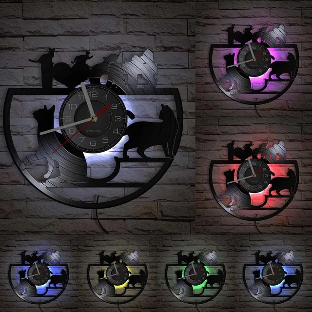 

Настенные часы в винтажном стиле с изображением кошки