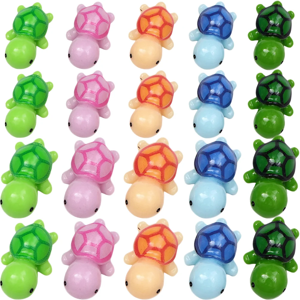 

20 Pcs Mini Turtle Figurines Bulk Figure Lovely Top Hat Synthetic Resin Tortoise Cute Tiny Toys