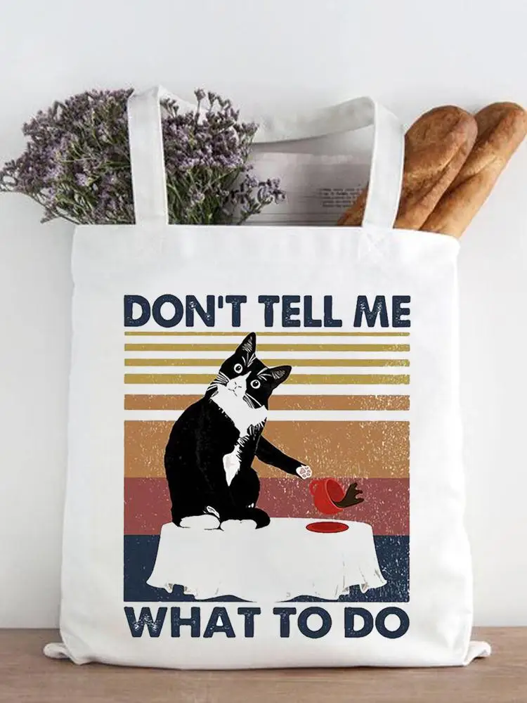 

Cat Coffee Lovely Style Casual Women Fashion Print Shopper Shopping Handbags Female Shoulder Girls Graphic Canvas Tote Bag