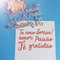 beautiful portuguese phrases cutting template diy scrapbook card making embossing crafts photo album decoration