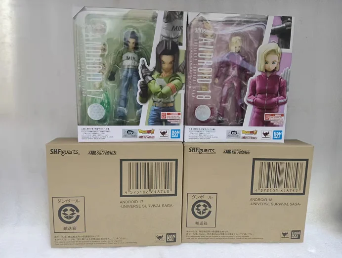 Женская оригинальная BANDAI DBZ Shf Super Android No.18 NO.17 экшн-Фигурки игрушки Аниме фигурки