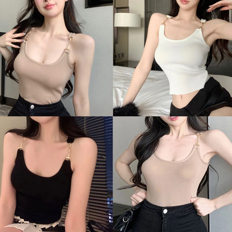 

Летний топ без рукавов с U-образным вырезом