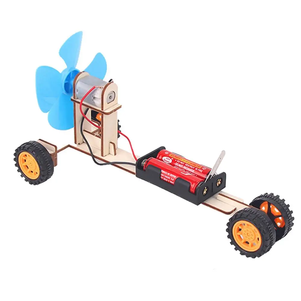 

Diy Wooden Wind Power Car Electronic Kit Science Experiment Creative Assemble Model Teaching Aids Educational Kits For Children