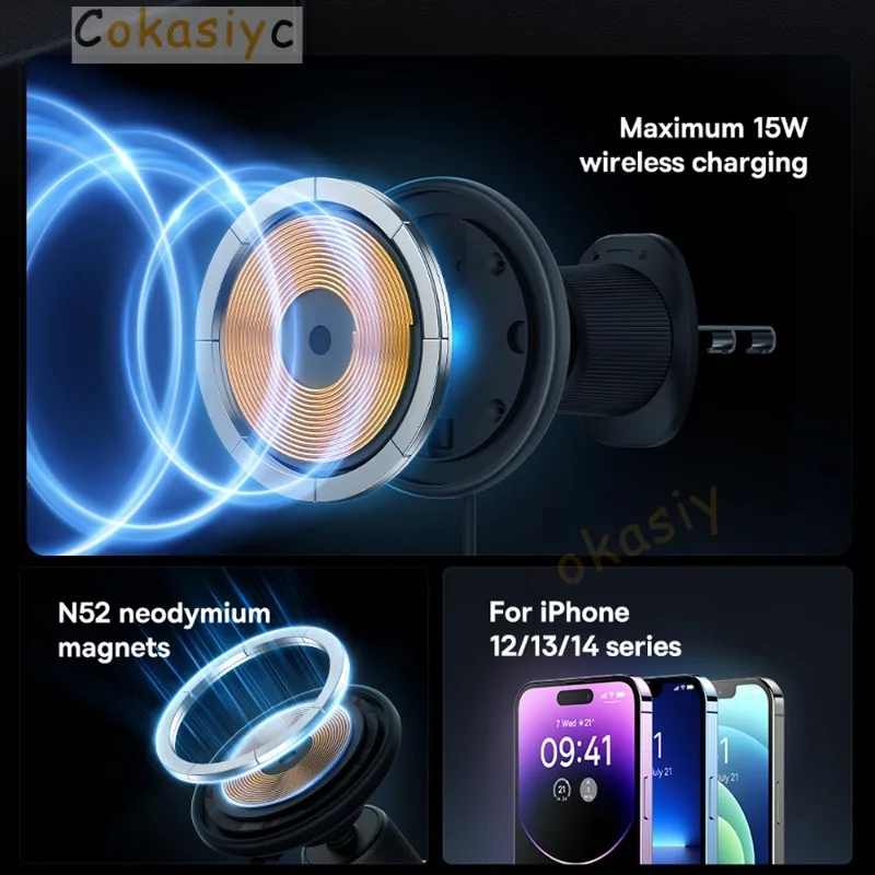 Для Mercedes Benz E Class W213 2016-2022 Магнитный держатель для телефона 15 Вт Беспроводная