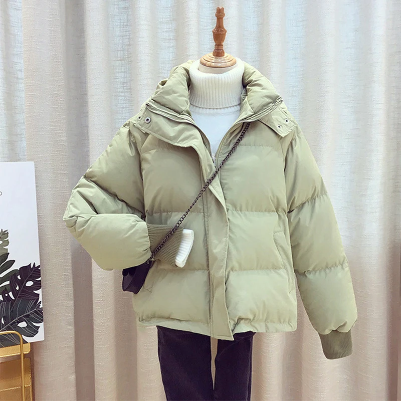 

Новое зимнее пальто, женская модная трендовая Корейская утепленная куртка с хлопковой подкладкой, студенческое универсальное пальто для хлеба