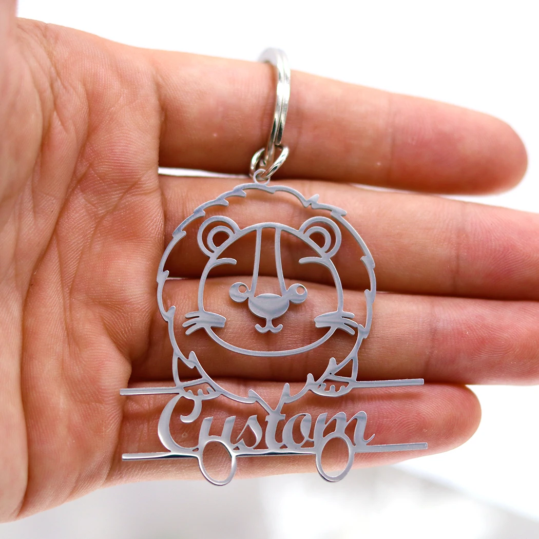 Брелок с подвеской в виде льва из нержавеющей стали на заказ для женщин брелок