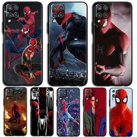hero spiderman marvel phone case for samsung a32 a52 a52s a72 a02 a22 a03 a02s a03s a13 a53 a73 a23 a13 4g 5g lite black luxury
