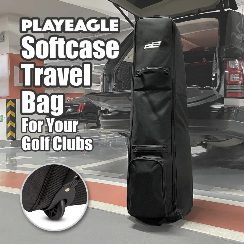 Playeagle Softcase Portable Foldable  Oxford Aviation Golf Club Travel Bag Cover Waterproof  with Wheels Light Weight