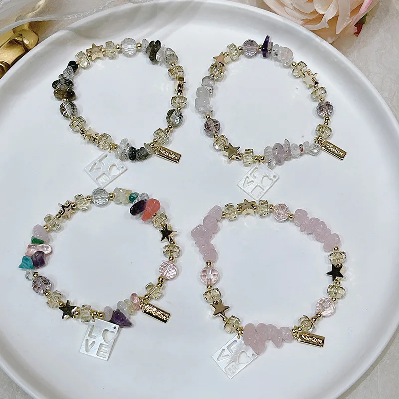 

Colorful Crystal Stone Beads Bracelet Buckle Lucky Bracelets