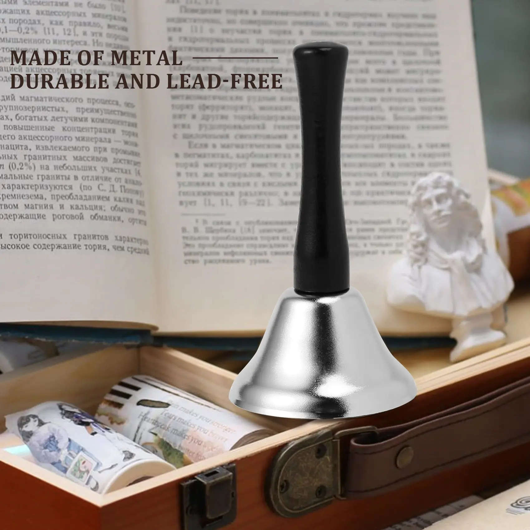 24-компонентные колокольчики серебряные стальные сервисные черная деревянная