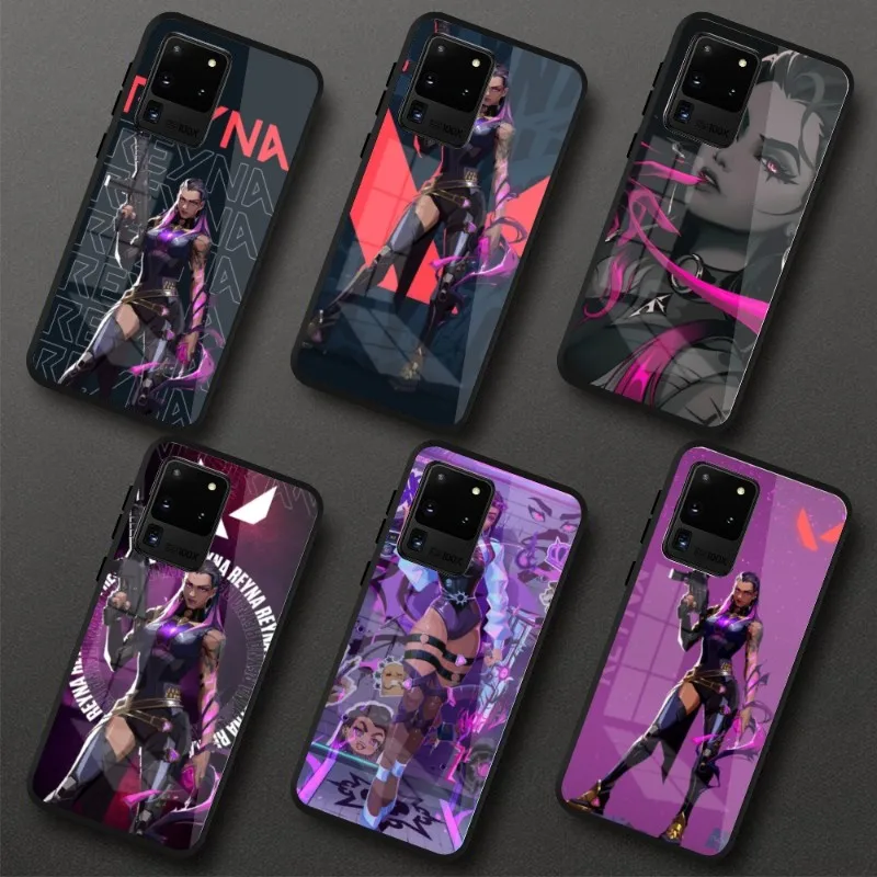 Valorant Reyna геймерская модель для Samung S23 S22 S21 Pro Ultra A13 A33 A53 NOTE 20 PC стеклянный чехол для телефона Funda