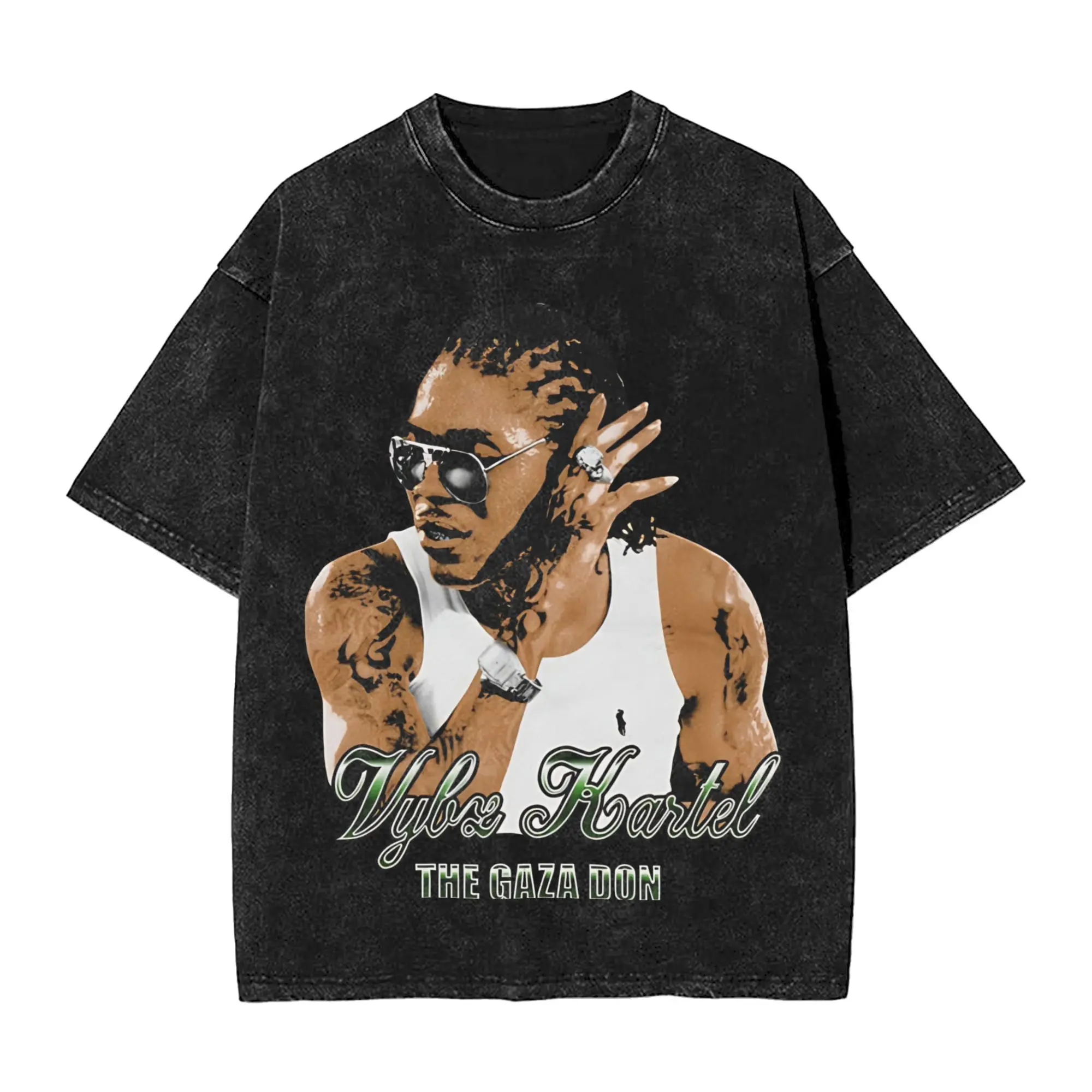 Фото Мужские футболки с рэпером Vybz Kartel Tour 2025, винтажные футболки с короткими рукавами и круглым воротником, хлопковая одежда для подарка на день рождения №1
