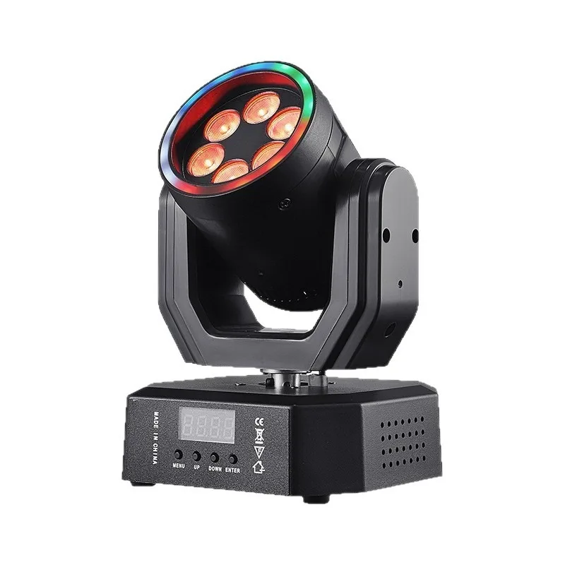 Фото 30-ваттный мини-прожектор с вращающейся головкой RGBW DMX512, дистанционное управление, мобильные вращающиеся световые эффекты для дискотек, вечеринок, сцены, клубов, мероприятий и дома. №1