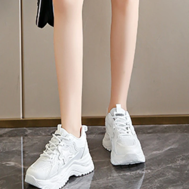 Женские сетчатые Туфли с круглым носком летние дышащие удобные спортивные туфли