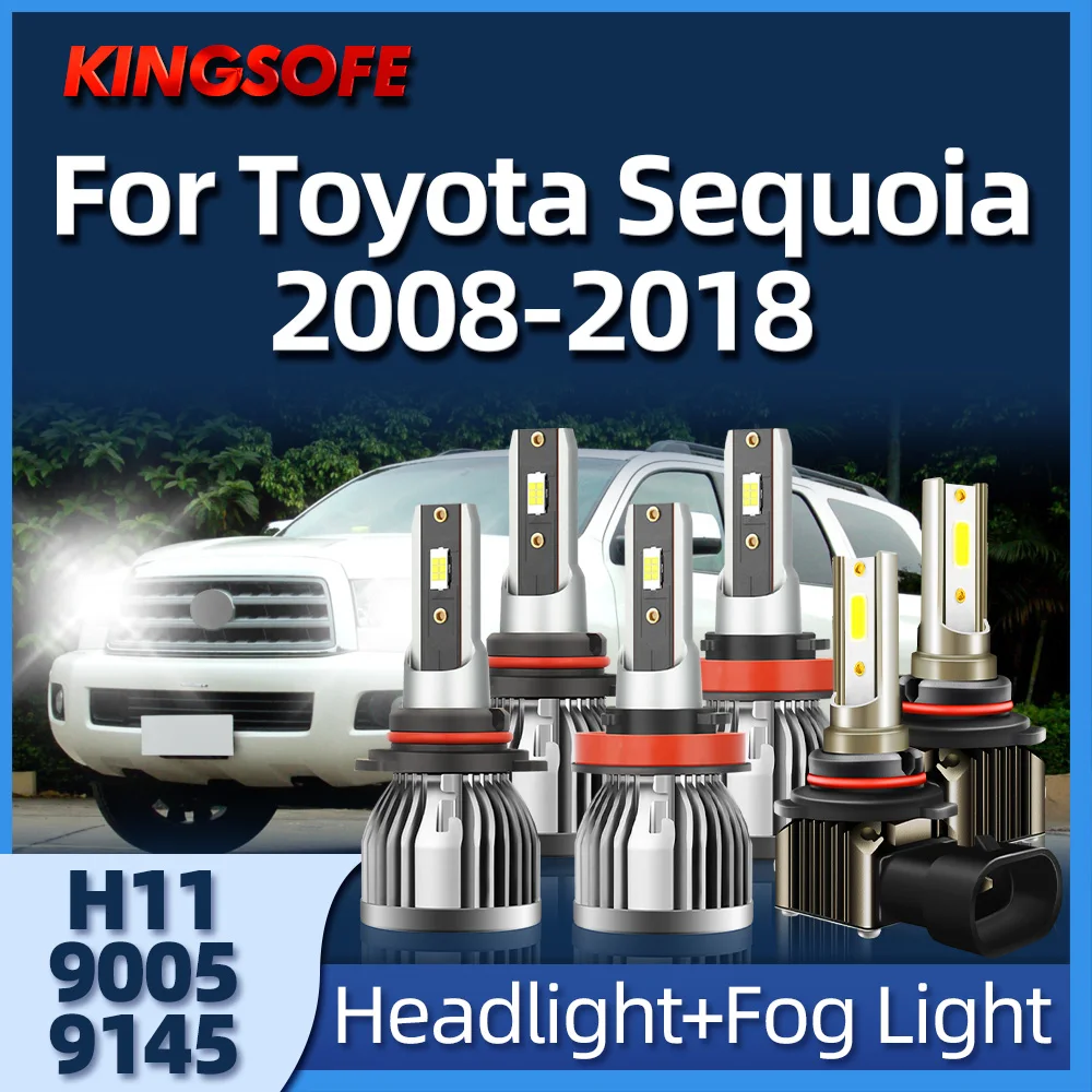 

KINGSOFE 9005 LED Car Headlight H11 9145 Bulbs 26000LM Car Lamp For Toyota Sequoia 2015-2018 2008 2009 2010 2011 2012 2013 2014