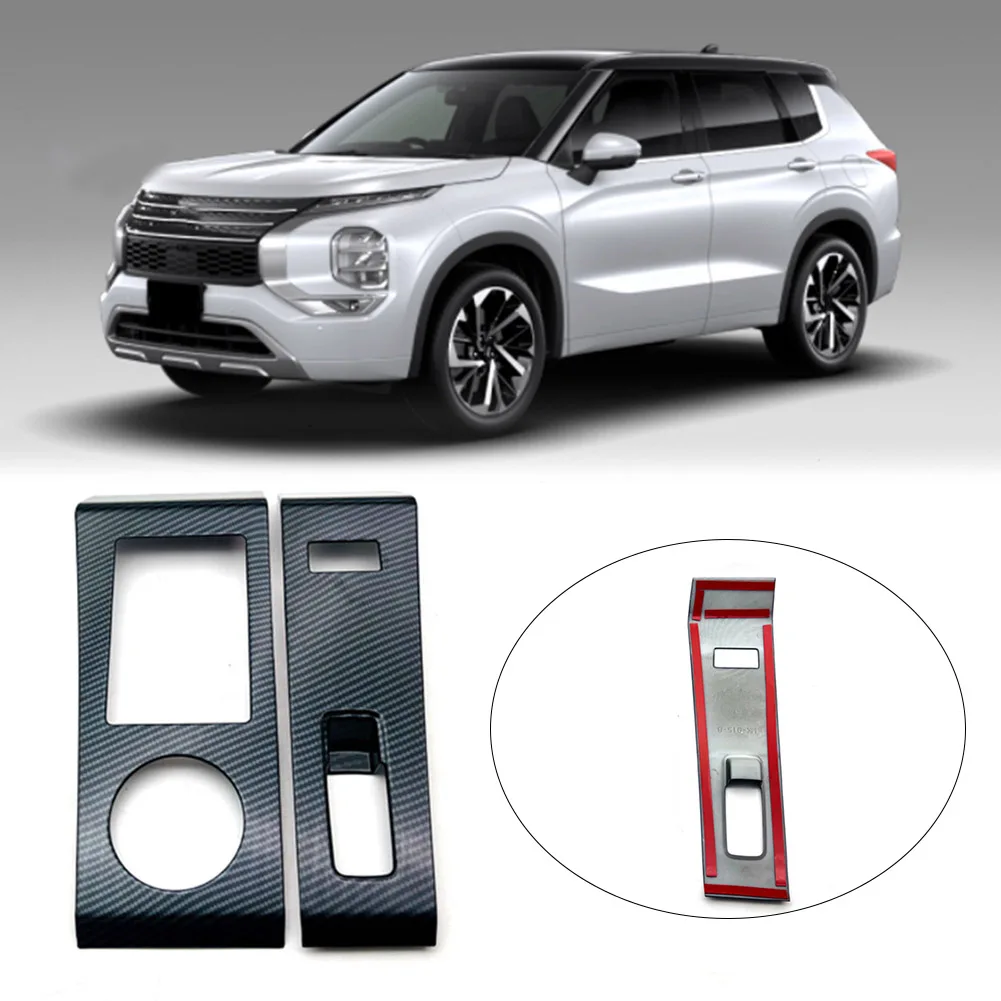 

Центральная панель переключения передач автомобиля, панель из углеродного волокна, обшивка для Mitsubishi Outlander 2022, аксессуары для украшения инт...