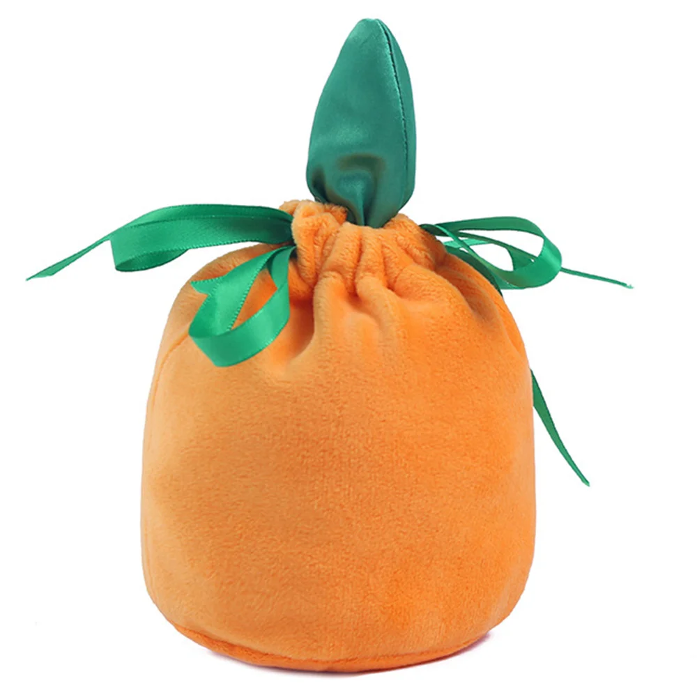 

4 шт. пакеты для Хэллоуина, конфеты, тыква, гусиные пакеты, бархатный материал с завязками, в форме тыквы, Декор, подарок на День Благодарения