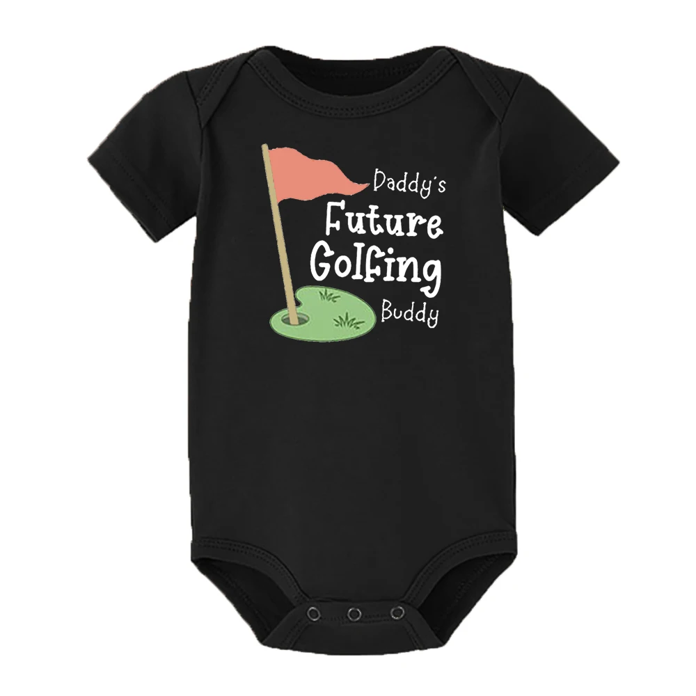 Daddy 's Future Golfing Buddy Print Baby Bodysuit Toddler Funny Newborn Rompers Summer Short Sleeve Clothes Infant Shower Gifts |