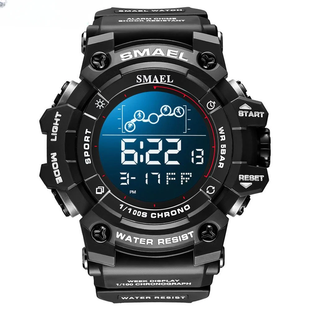 8082 Electronic Watch Student Sports Movement Drive Waterproof Multifunctional Single Display Electronic Watch