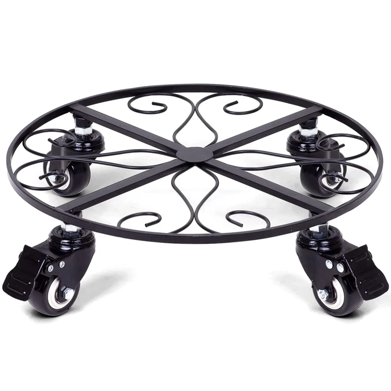 

Metal Plant Caddy,12Inch Plant Stand with Wheels for Large Pots Heavy Duty Flower Pot Roller with Casters