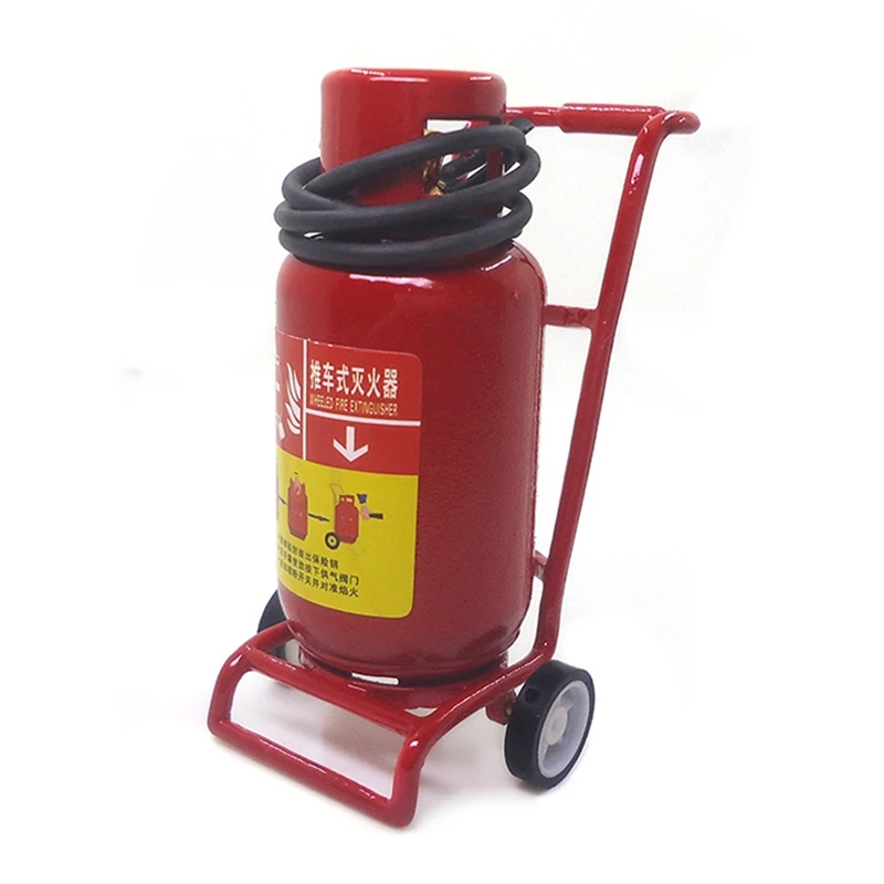 

1/12 Scale Dolls House Miniature Fire Extinguisher+Trolley for Dollhouse Kitchen Pub Bar Living Room Classroom Decor Toy