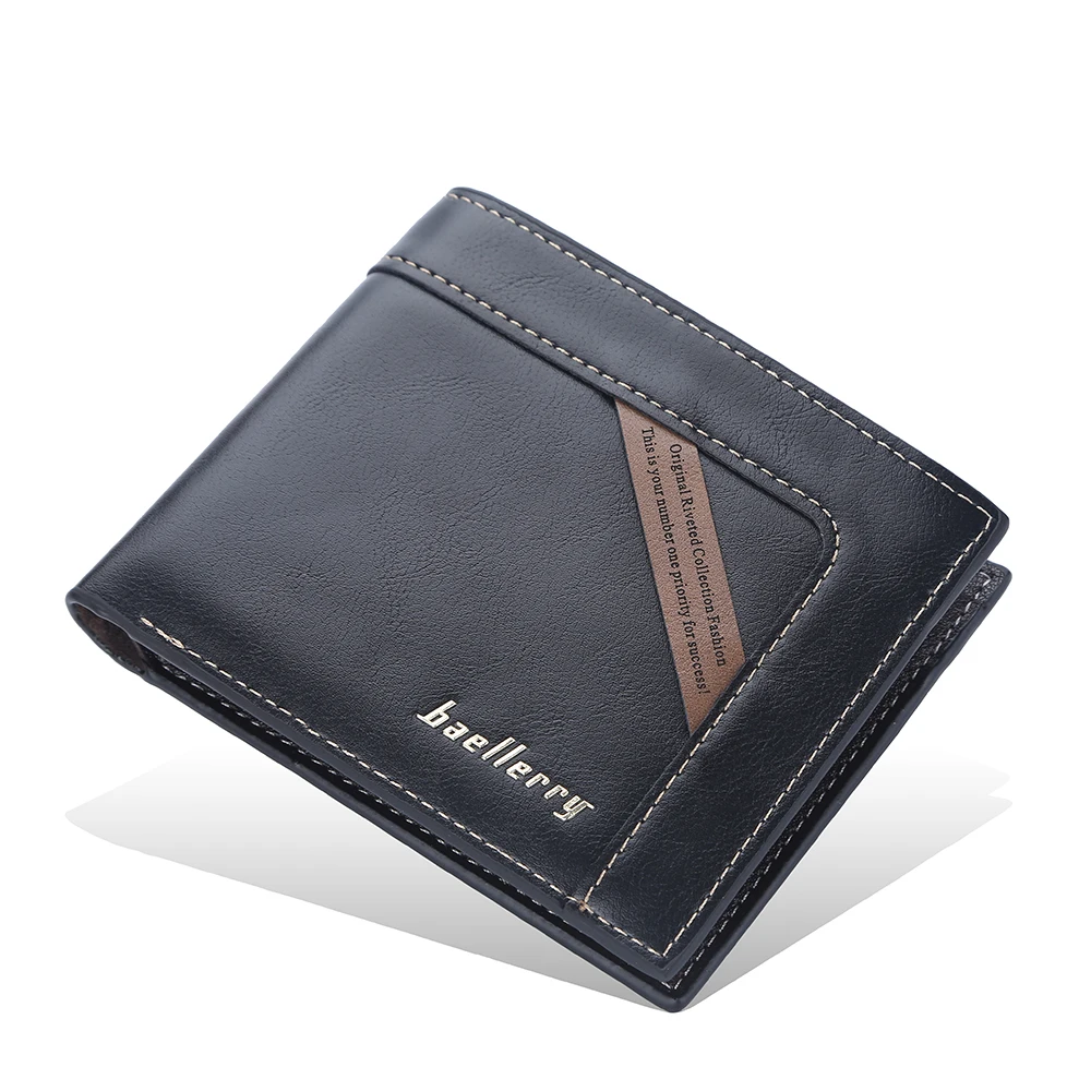 

Винтажный Мужской кожаный кошелек, короткий тонкий бумажник для мелочи, компактный держатель для кредитных карт, роскошный мужской держате...