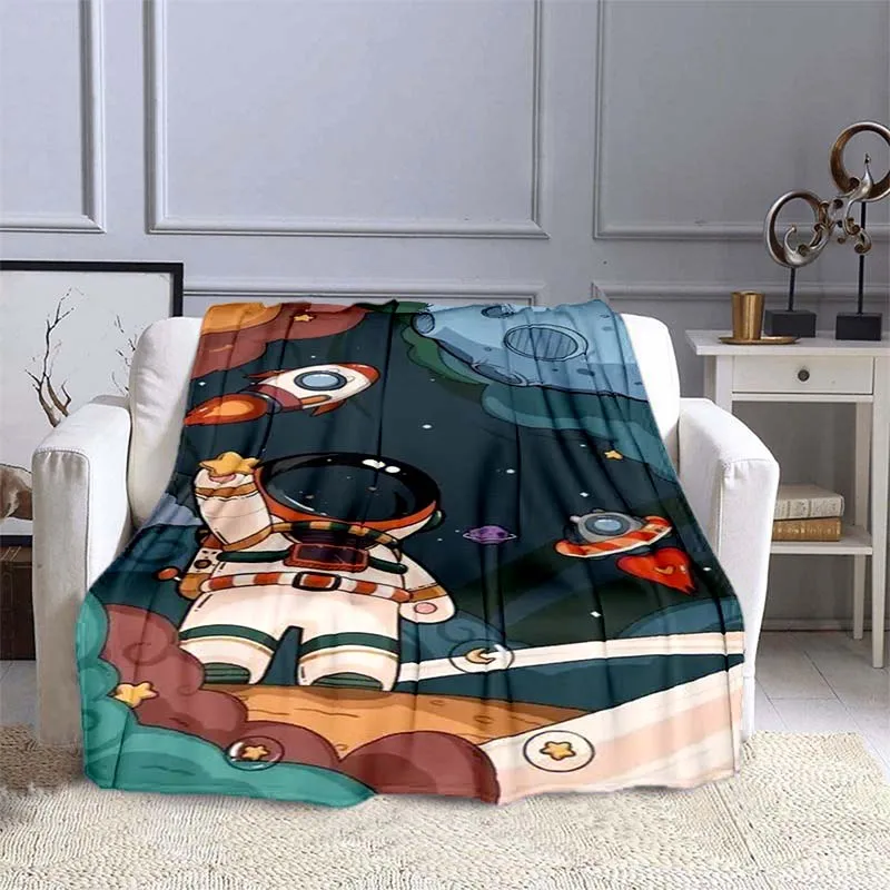 

Astronaut patterned cartoon children's blanket Soft and comfortable blanket throw blanket picnic blanket blankets for beds
